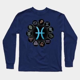 Pisces/The Fish Zodiac Symbol. Long Sleeve T-Shirt